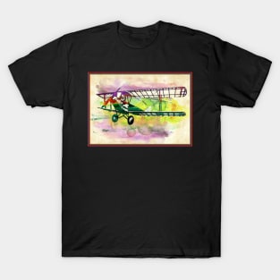 Biplane : Pop Art Abstract Whimsical Print T-Shirt